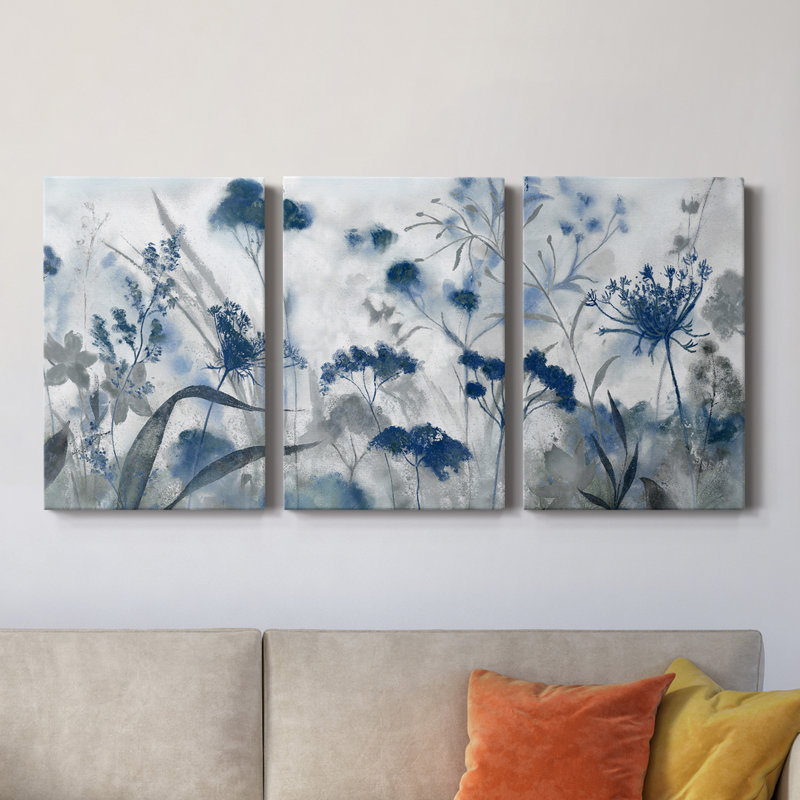 «Inky Indigo», reproduction de photo sur toile 3 pièces, H 36 po x l 72 po x P 1 po