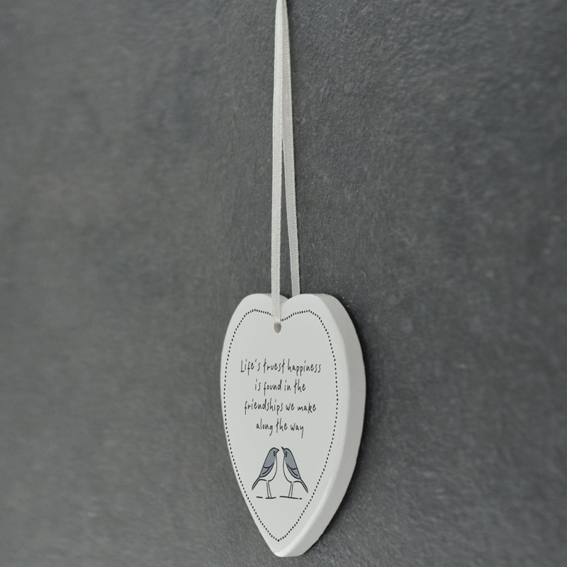 The Seasonal Aisle Robins Christmas Heart Shaped Ceramic Ornament