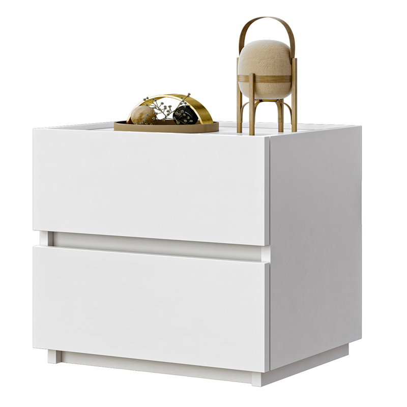 Commode empilable à 2 tiroirs, armoire de rangement polyvalente pour chambre à coucher, armoire de rangement pour le vestibule, table de chevet à côté de la commode de table, 15,8 po, blanc