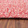 Etherton Farmhouse Braided Cotton Red/White Area Rug