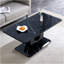 Table basse rectangulaire moderne minimaliste avec motif en bois aggloméré. Ajoutez une atmosphère paisible et confortable à votre maison. Table basse en panneau de fibres à densité moyenne, autocollant à motif en panneau de fibres à densité moyenne noir, table d'appoint.