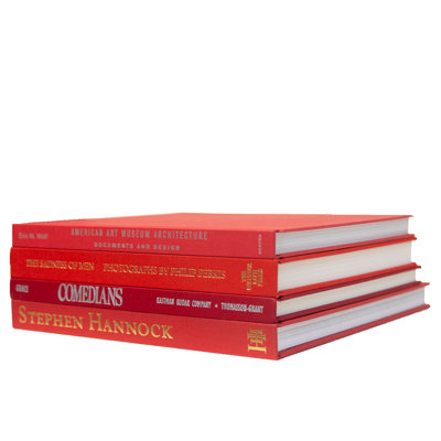 Livres décoratifs - Pile de table basse Orchard - 4 livres rouges