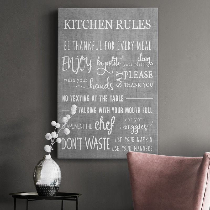 " Neutral Kitchen Rules ", 60" H x 40" W x 1" D