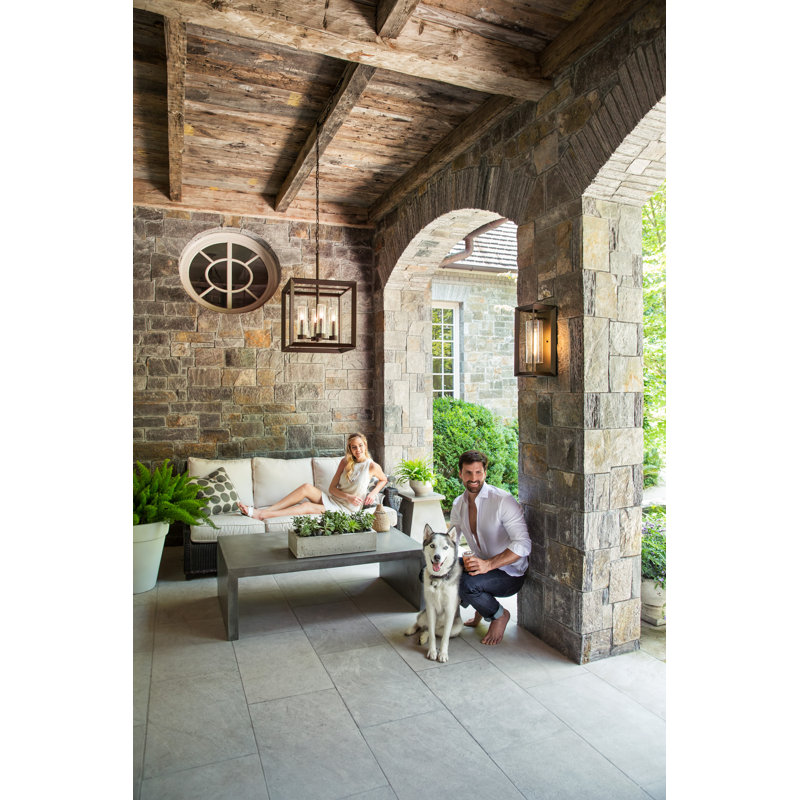Rhodes Warm Bronze 1 - Bulb Flush Mount, 21.5" H x 8.75" W x 9" D