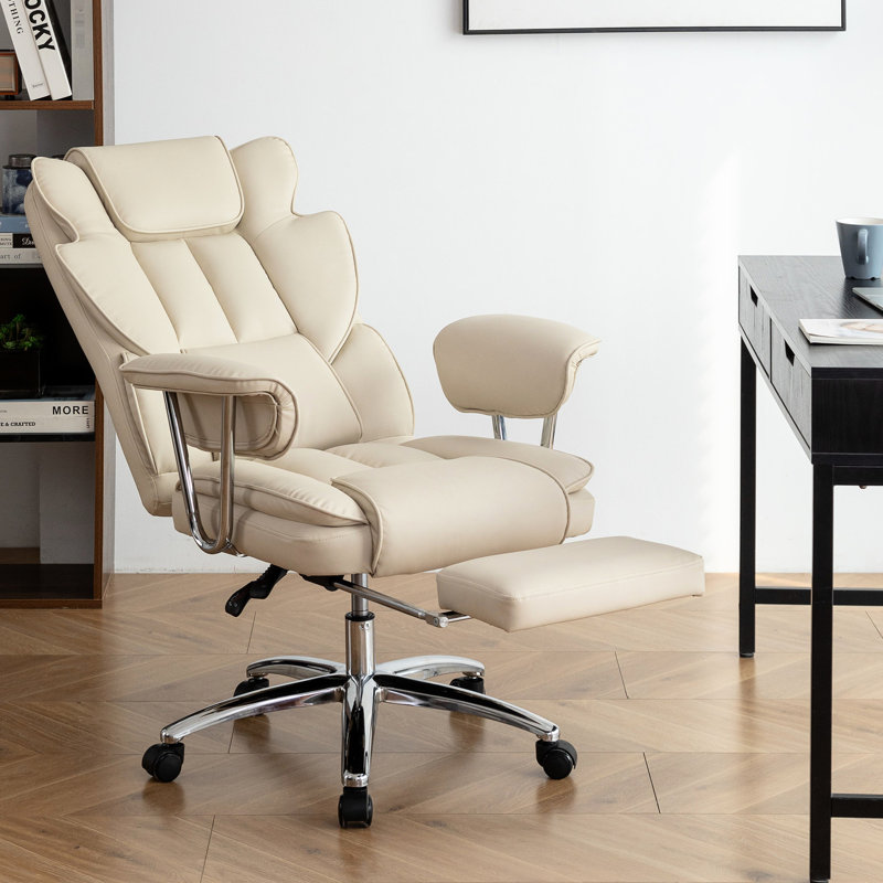 Fauteuil de bureau à haut dossier avec repose-pieds, grand et haut cuir inclinable ergonomique, capacité de 500 lb pour le cuir de l'espace de travail, repose-pieds