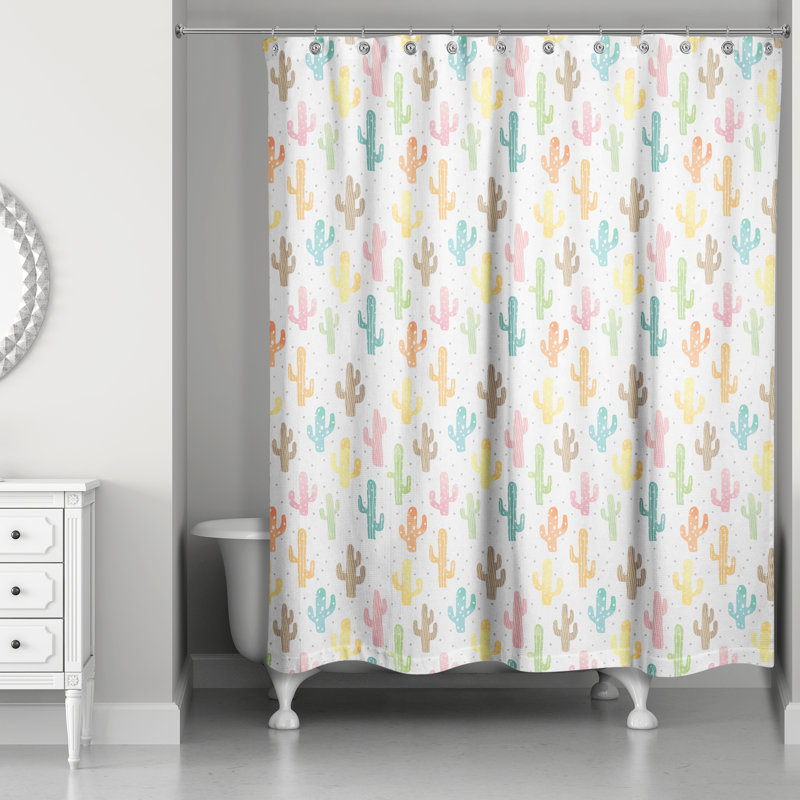 Rideau de douche simple floral + crochets