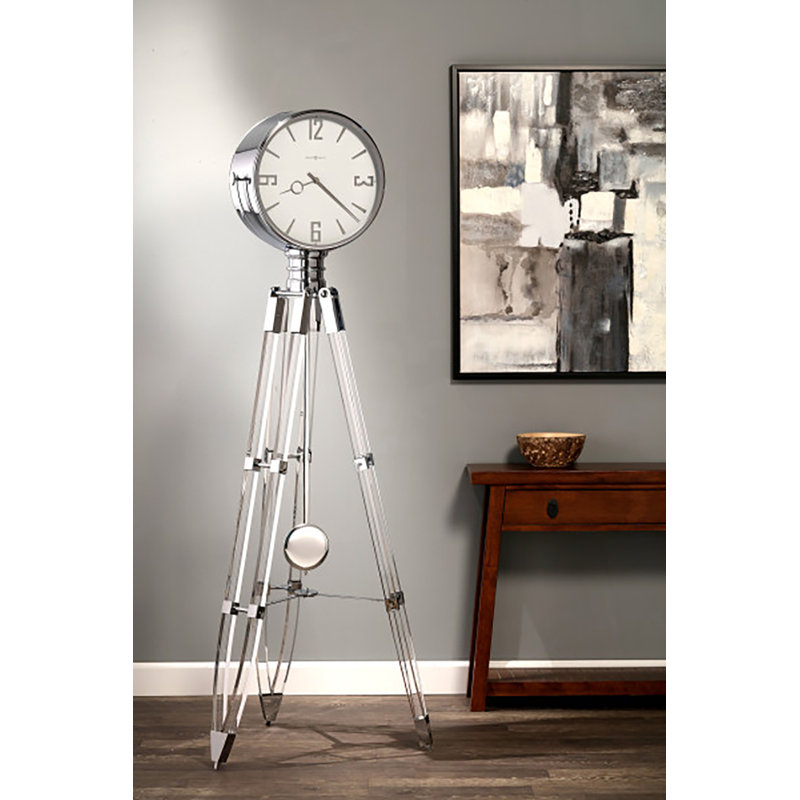 Chaplin 73.5'' H Metal Floor Clock with Adjustable Chime Volume