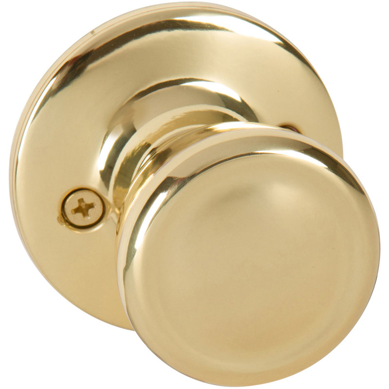 Callan Single Dummy Door Knob, Bright Brass