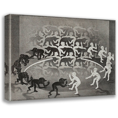 Encounter by M.C.Escher Gallery Wrapped Canvas