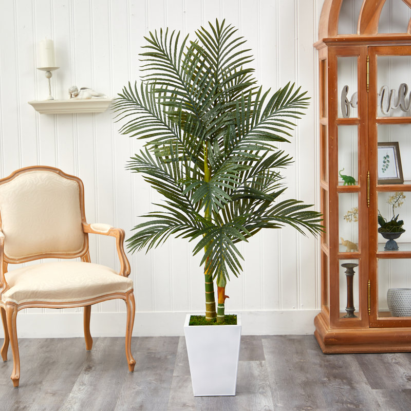66'' Faux Palm Tree in Metal Planter