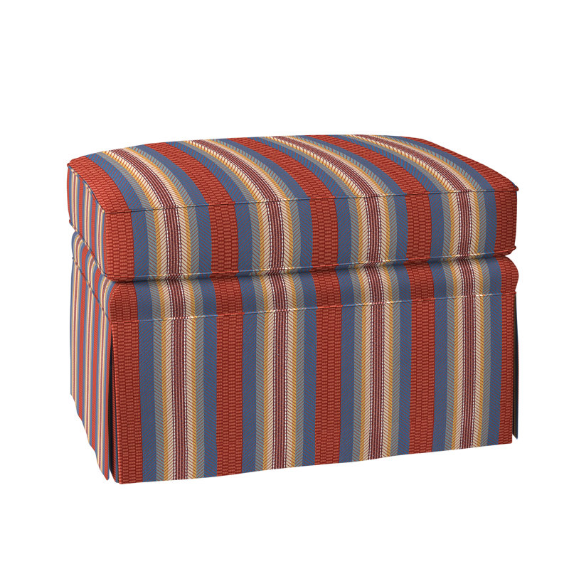 London Ottoman, Amboise Stripe Red/Blue