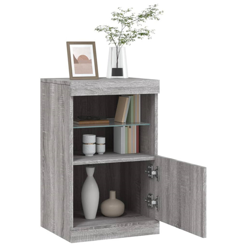 Sihi 41 cm W Glass Sideboard, Grey