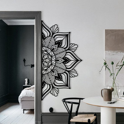 Stylish Decorative Metal Wall Accessory, Black, 63.0 x 31.9 inches | 100% Metal Construction, Thickness: 0.05 inches | Modern Home Decor, Perfect for Living Room, Office, and Entryway, Durable & Eye-Catching Design