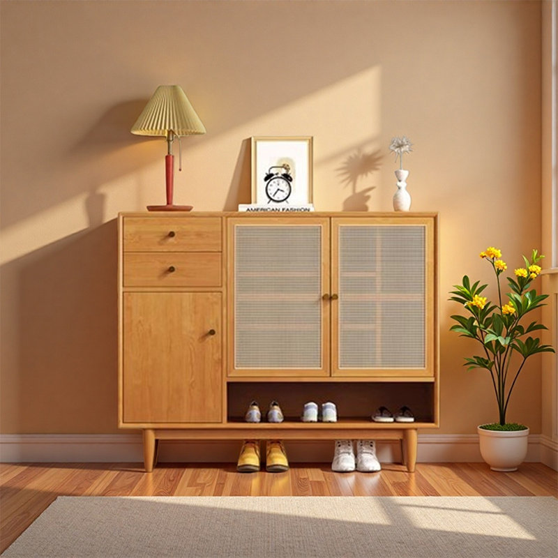 Japanese style breathable storage shoe cabinet