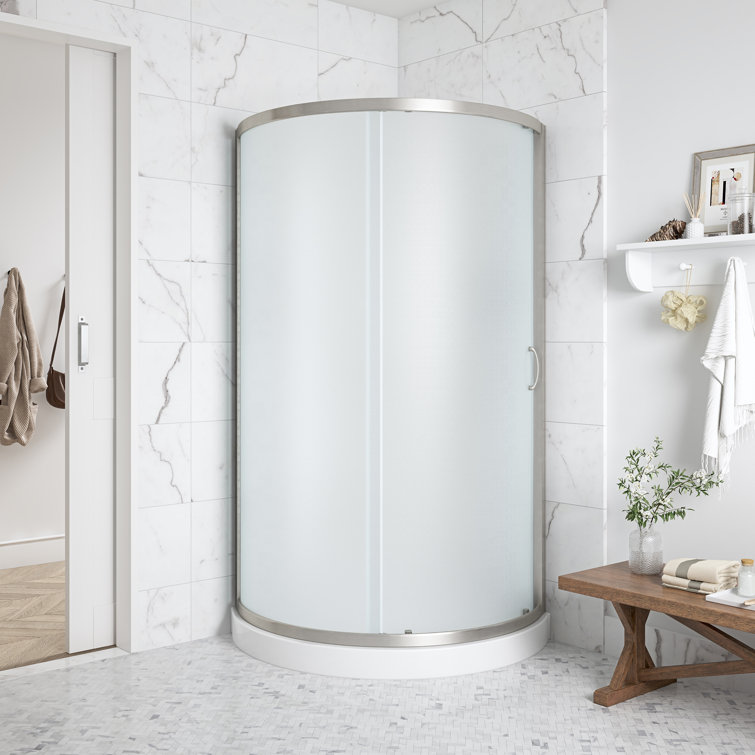 OVE Decors Breeze 40 in. Round Shower Kit w/ Frosted, Base