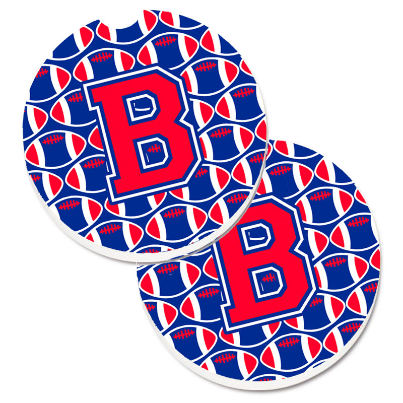 Sous-verre de football, B, Cramoisi de Harvard / bleu de Yale