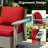 Polyethylene (PE) Wicker Wicker Outdoor Swivel Chairs Set with Red Cushion-1591116917-1591116912
