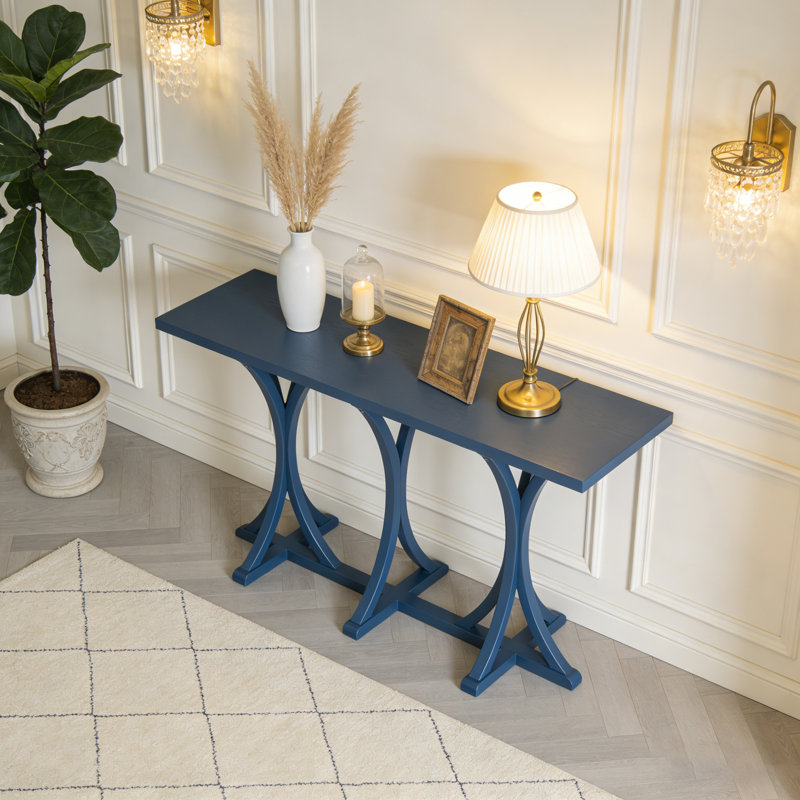 Console en bois avec des pieds courbés, Marine