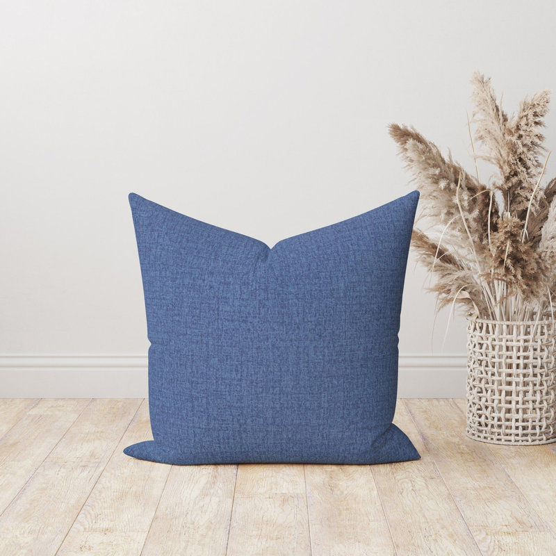 Housse de coussin d'extérieur uni bleu foncé, Bleu foncé, 21 po x 21 po