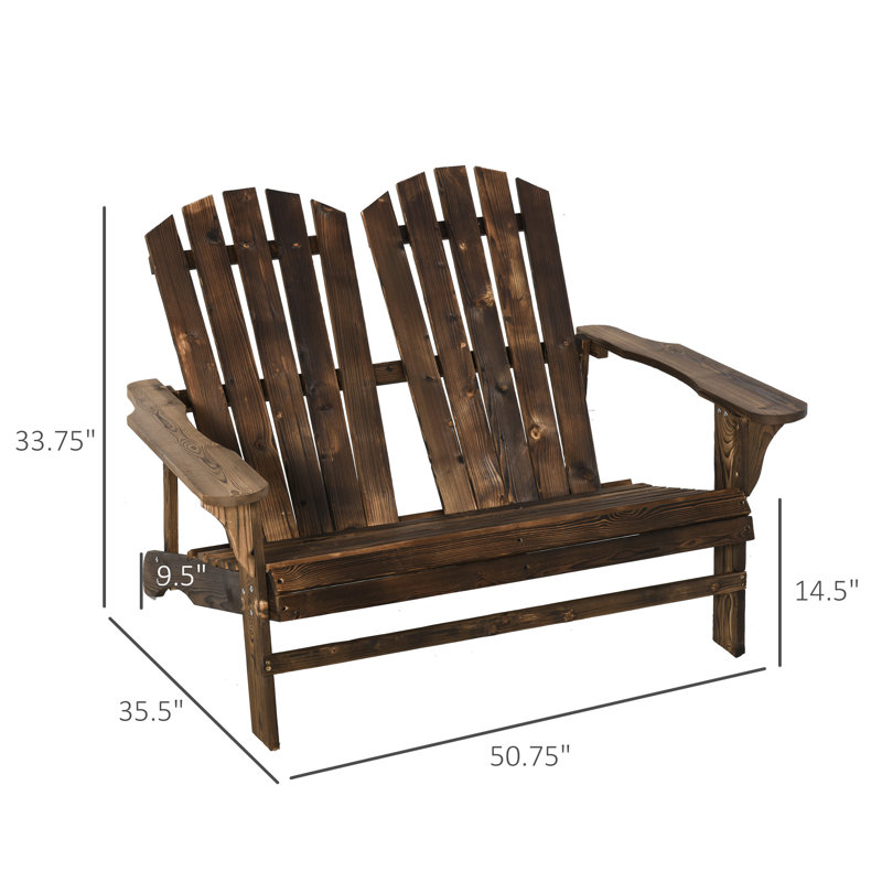Chaise Adirondack en bois massif Navasota, Brun