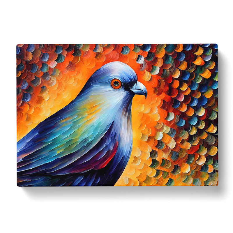 Pigeon Bird Painting Vol.4 Abstract - Wrapped Canvas Print, 35cm H x 50cm W x 3cm D