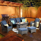 Latimer 5 - Person Patio Conversation Sets with Cushions