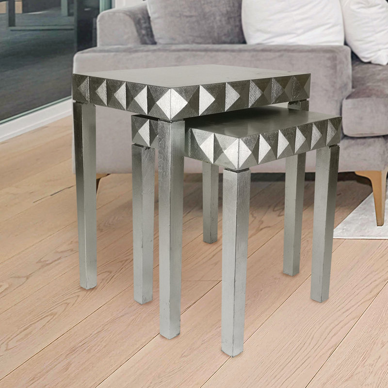 Mingus Nesting Tables, Silver Leaf