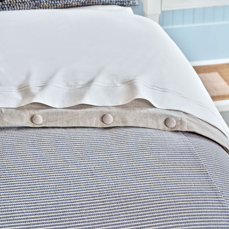 Ensemble de housse de couette en mélange de polyester bleu / blanc Beau,       Housse de couette grand + 4 taies décorativ