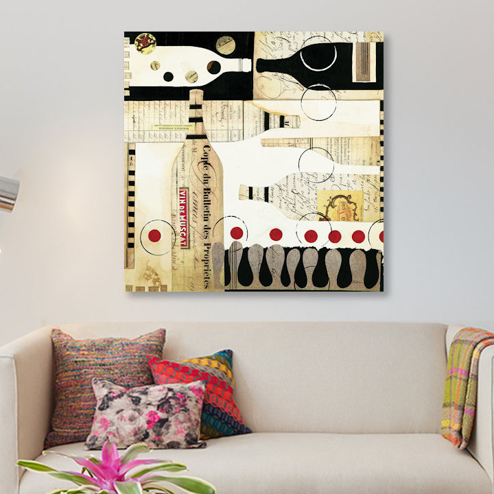 «Deco Vino I», impression sur toile, H 12 po x l 12 po x P 0,75 po, Pas de tapis, Toile tendue