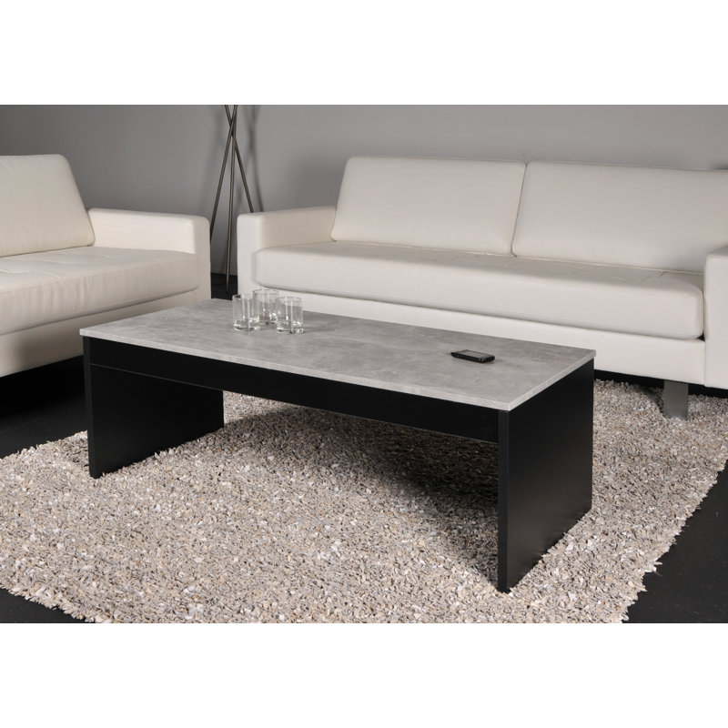 Decoste Lift Top Sled Coffee Table with Storage, Black