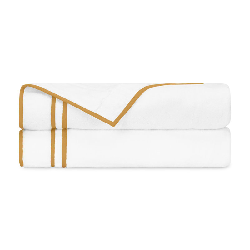 Ribbons 2-pc Bath Towel Set, White/Marigold