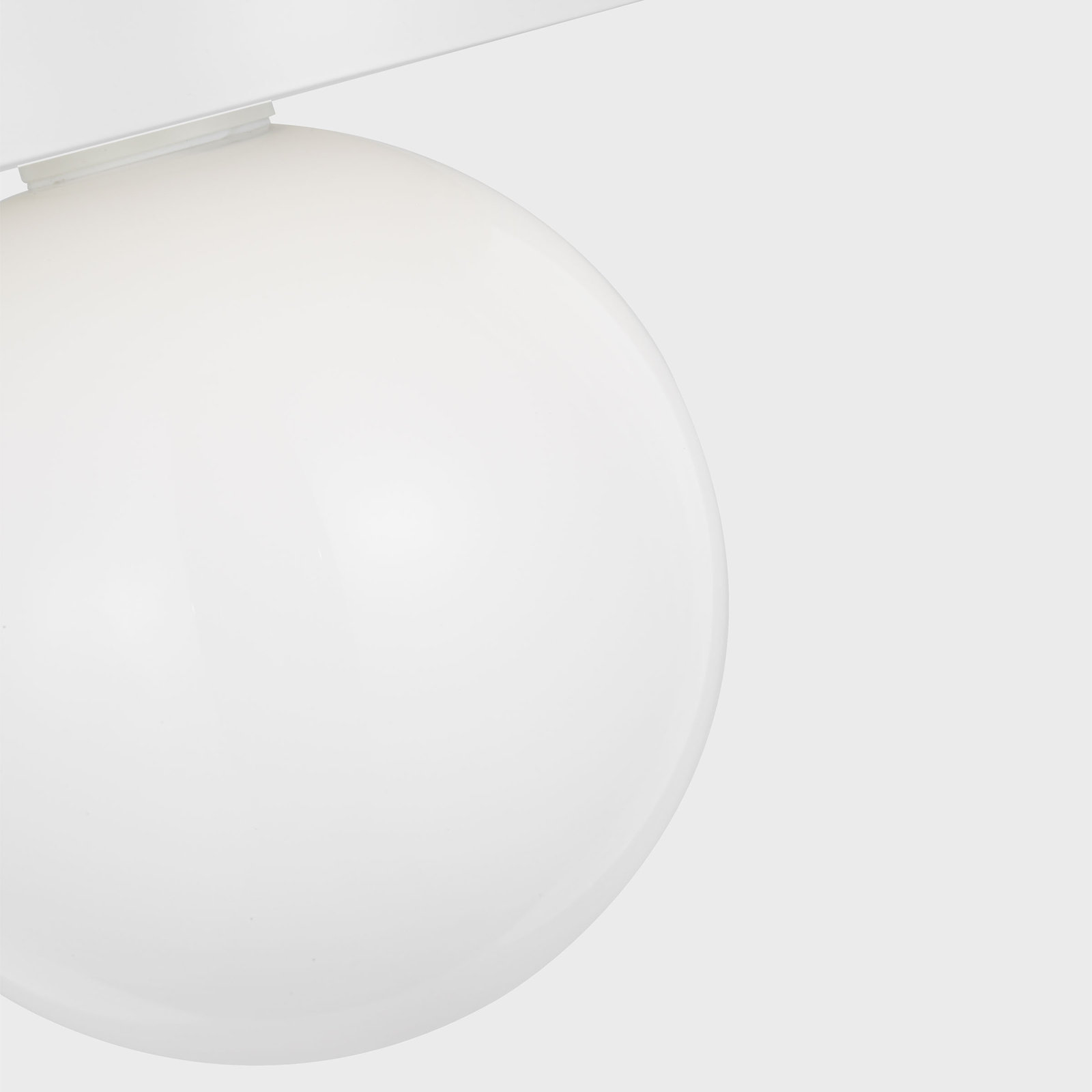 Single Light Milk Glass Shade Flush Mount, 7.875" H x 17.5" W x 17.5" D