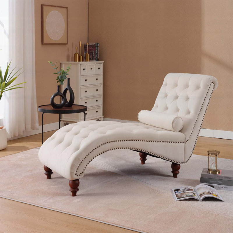 Fauteuil inclinable classique en velours avec capitonnage à boutons et garniture cloutée argentée - Fauteuil de salon de style rétro avec structure en bois pour le salon, le bureau, la chambre à coucher