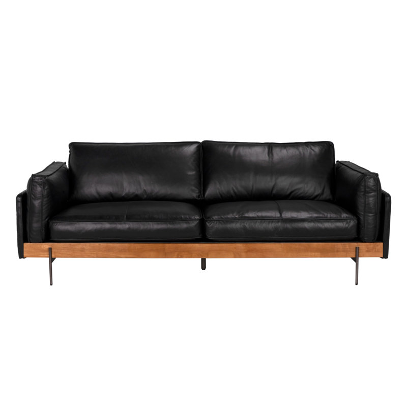 Ray Upholstered 88 " Top Grain Leather Sofa