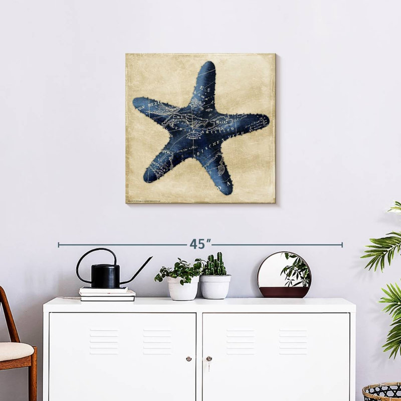 Aletra carte étoile de mer indigo, H 24 po x l 24 po
