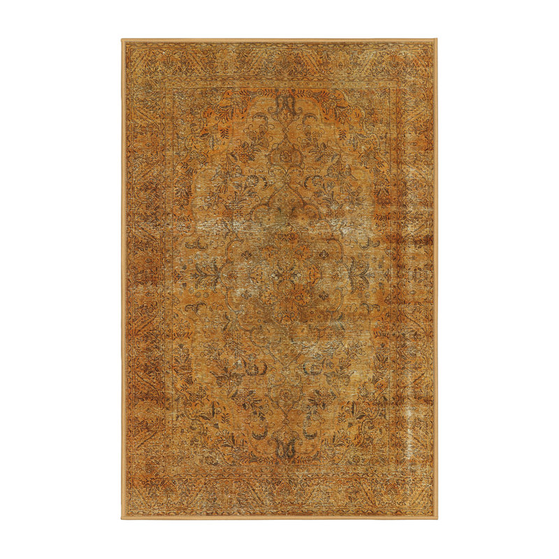 Tapis oriental orange, Tapis de couloir 2 pi x 5 pi