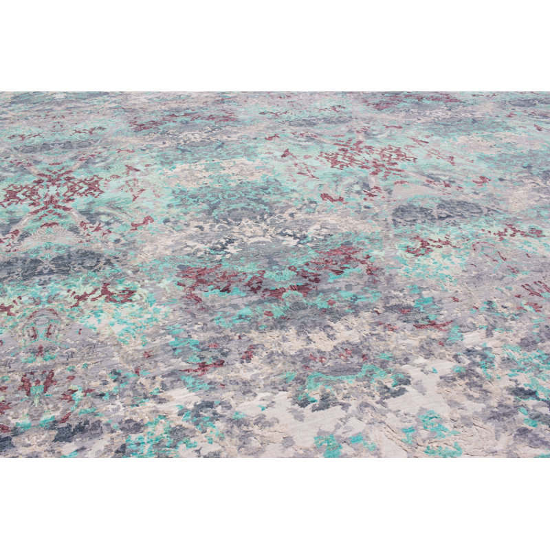 Fanciful Hand Knotted Ikat Area Rug