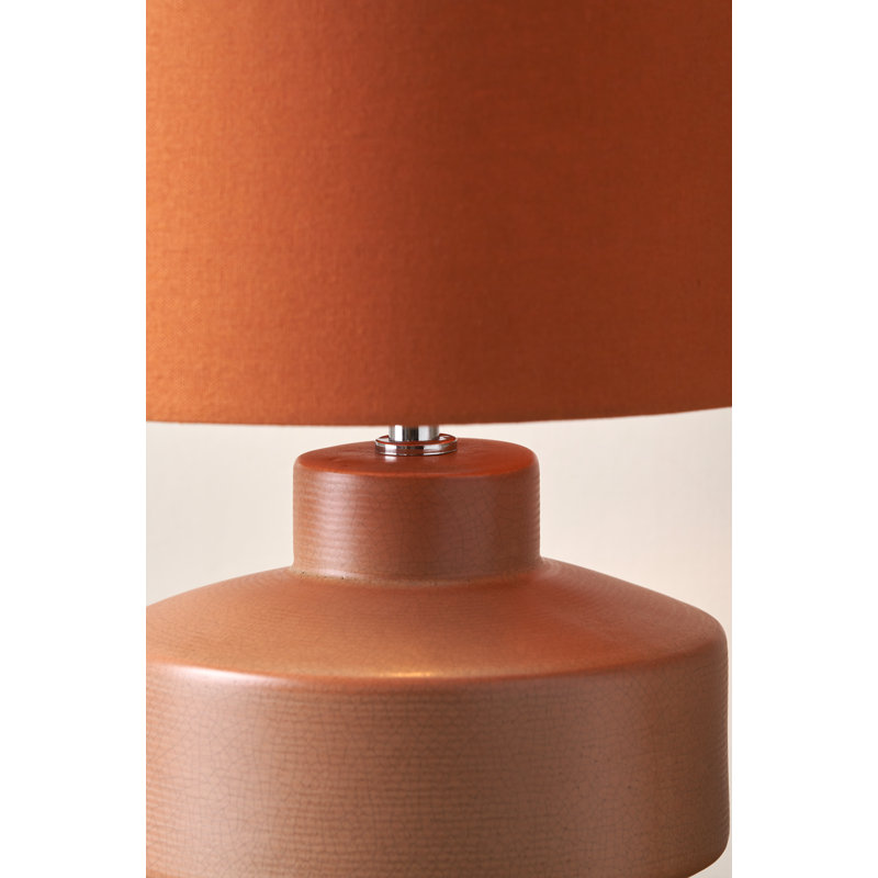 Ceramic Table Lamp, Orange/Brown, Red