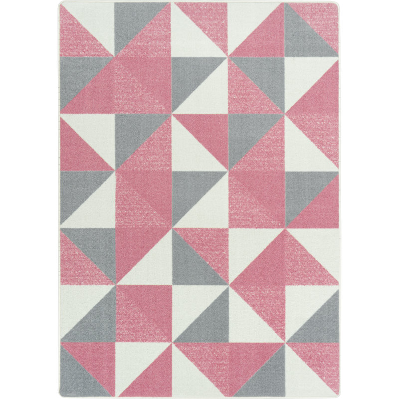 Rectangle Geometric Machine Woven Nylon Rug, Rectangle 7'8" x 10'9"