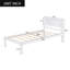 Lit plateforme simple en bois rustique, pin et bois aggloméré, charme de chambre à coucher moderne