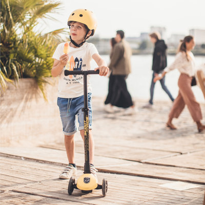 Scoot & Ride Stand-up Push Scooter for Children Ages 3-6, Highwaykick 3, Ash