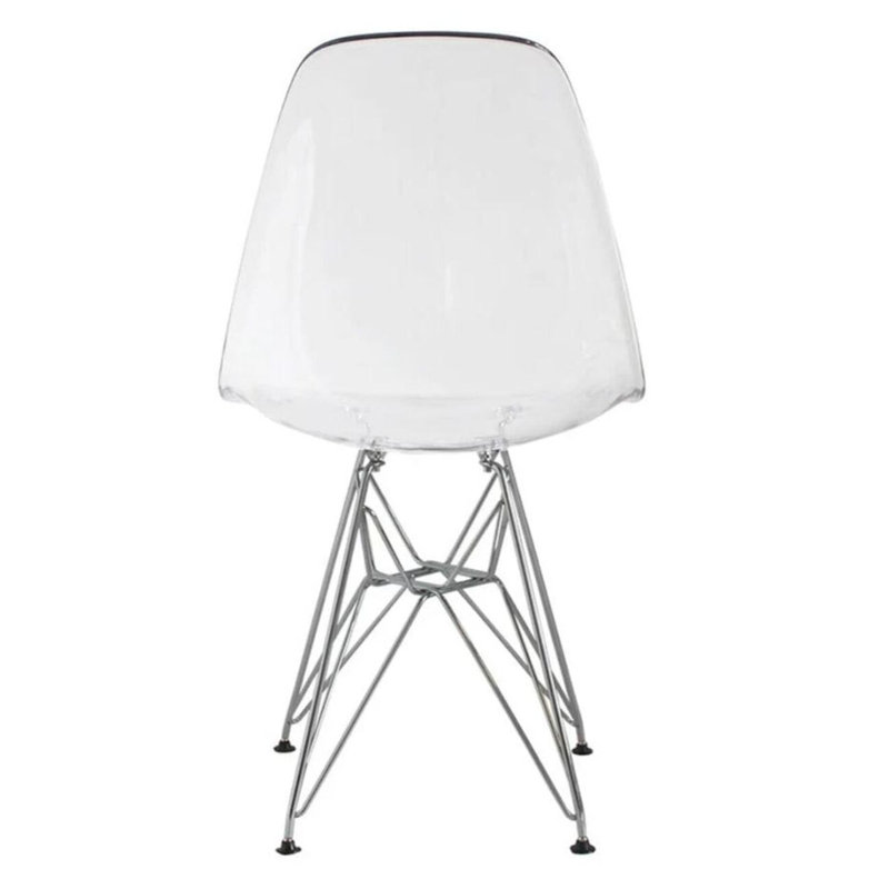 Chaise transparente Leffie, Chrome