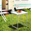 Table de camping pliante légère portative de 23 po - Hauteur réglable pour chaque besoin de camping, pique-nique, garage gris et argent
