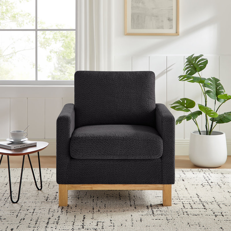 Fauteuil d'appoint 29,53 po Deodhar, Mélange de polyester gris