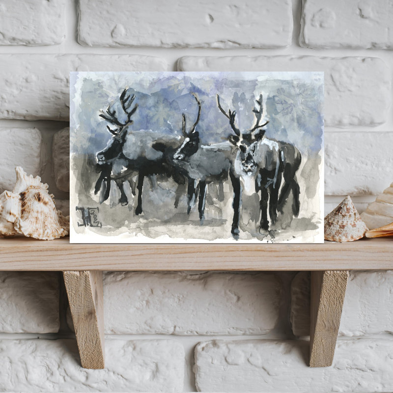 Contemporary Art Abstract Contemporary Winter Landscape Wall Art by Tim Hoinkis - Wrapped Canvas Print
