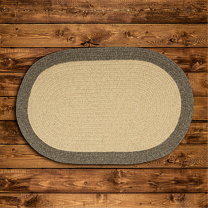 Tapis beige en laine Rupert, Ovale 8 pi x 11 pi