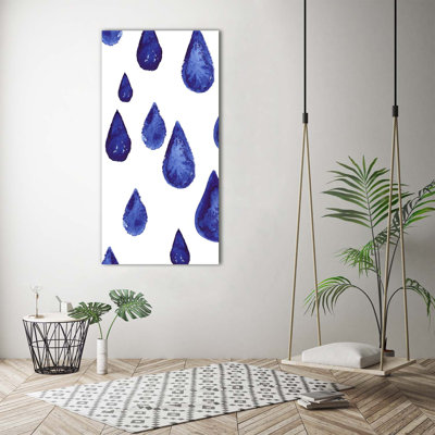 Blue Drops 1 Piece Wrapped Canvas Wall Art