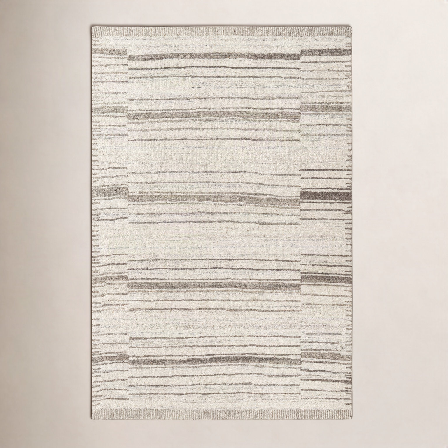 Demie Hand-Tufted Light Gray Striped Rug, Rectangle 2' x 3'