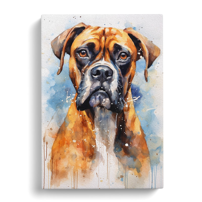 Boxer Dog Gestural No.2 - Wrapped Canvas, 76cm H x 50cm W x 3cm D