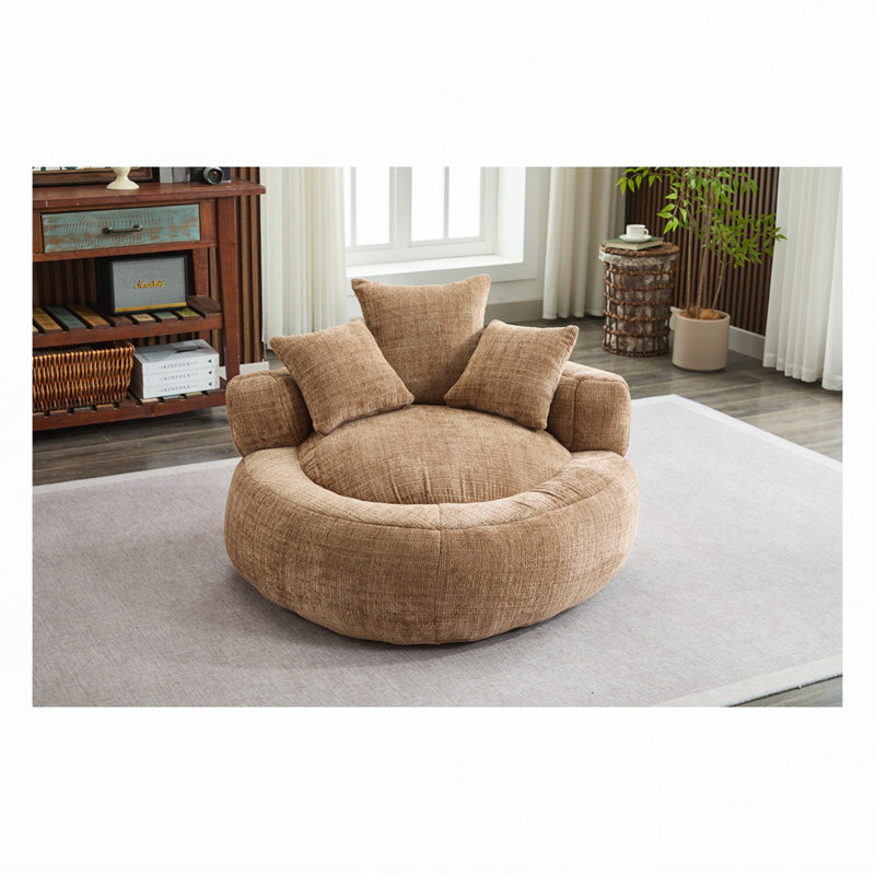 Fauteuil à billes Chenille, Chenille café